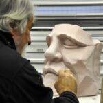 Bronze bust sculpting process